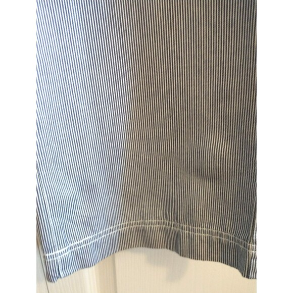 L.L. Bean Pants Women's Blue White Pinstripe Straight Wider Leg High Rise - 16 - Picture 4 of 8